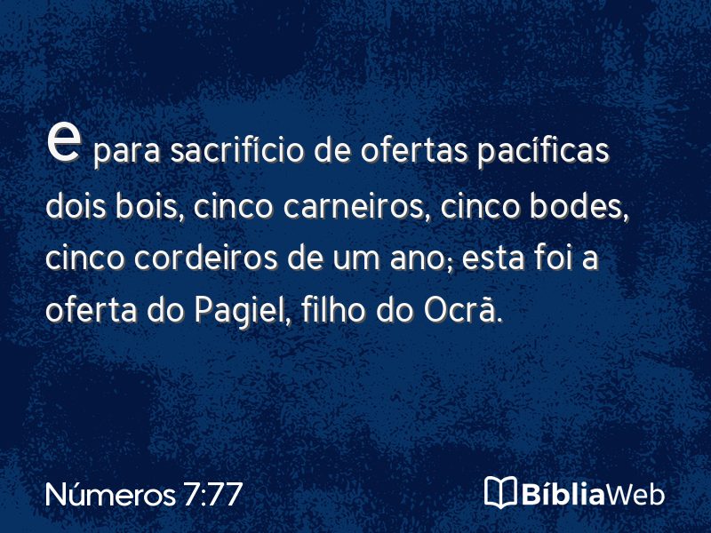 Números 7:77 em imagem para compartilhar