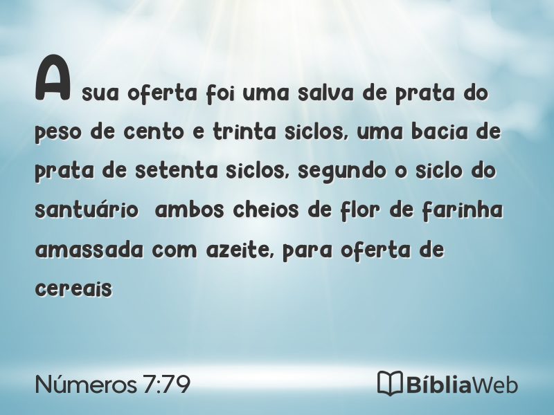 Números 7:79 em imagem para compartilhar