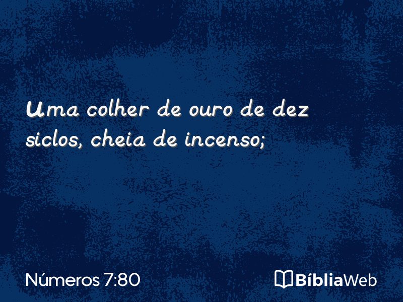 Números 7:80 em imagem para compartilhar