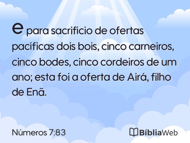 Números 7:83 em imagem para compartilhar