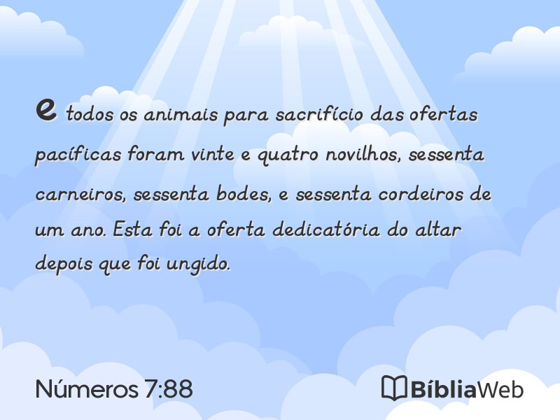 Números 7:88 em imagem para compartilhar