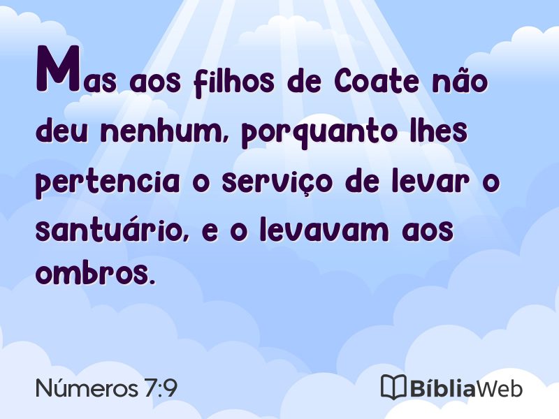 Números 7:9 em imagem para compartilhar