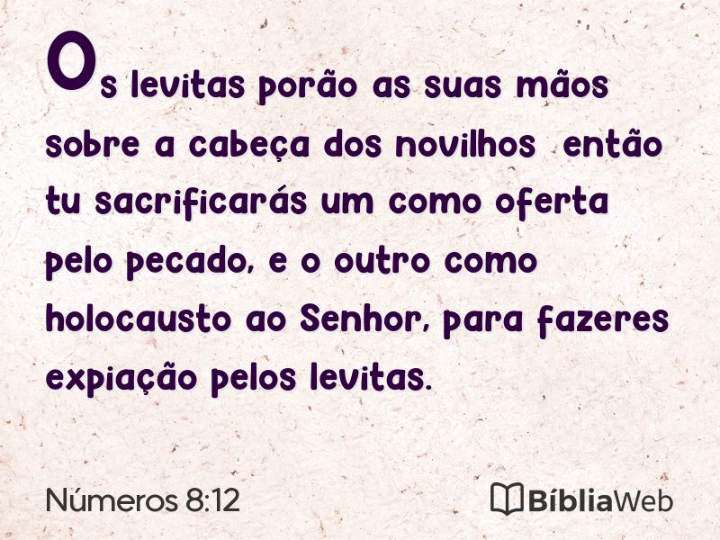 Números 8:12 em imagem para compartilhar