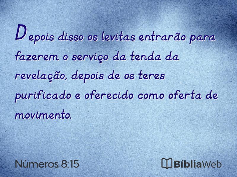 Números 8:15 em imagem para compartilhar