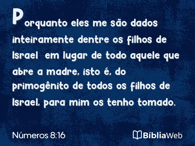Números 8:16 em imagem para compartilhar