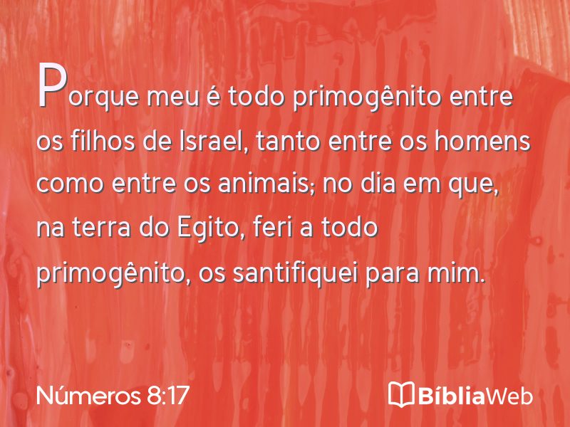 Números 8:17 em imagem para compartilhar
