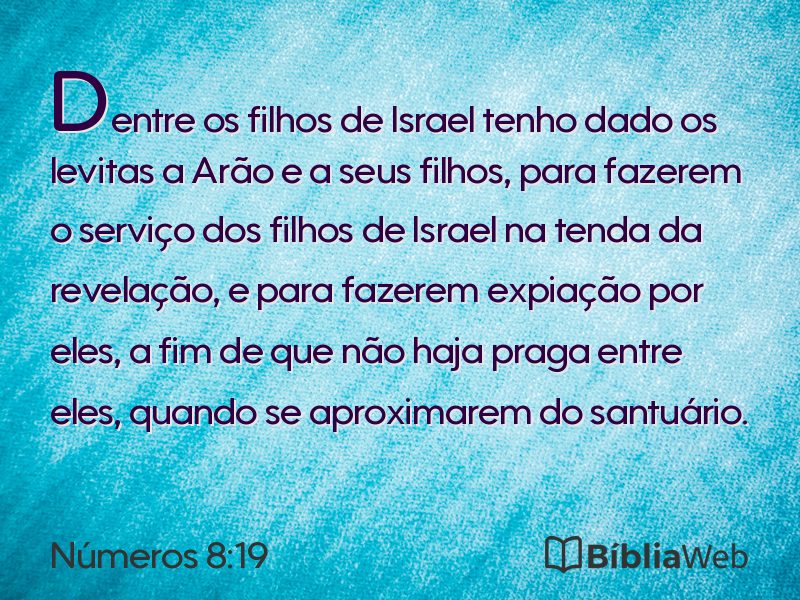 Números 8:19 em imagem para compartilhar