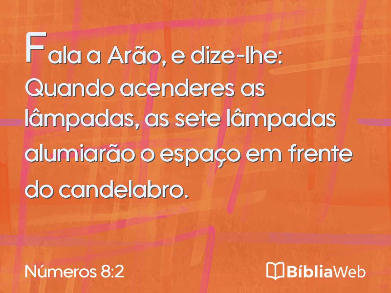 Números 8:2 em imagem para compartilhar