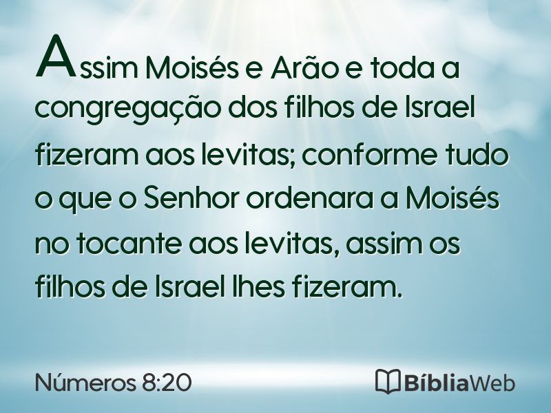 Números 8:20 em imagem para compartilhar