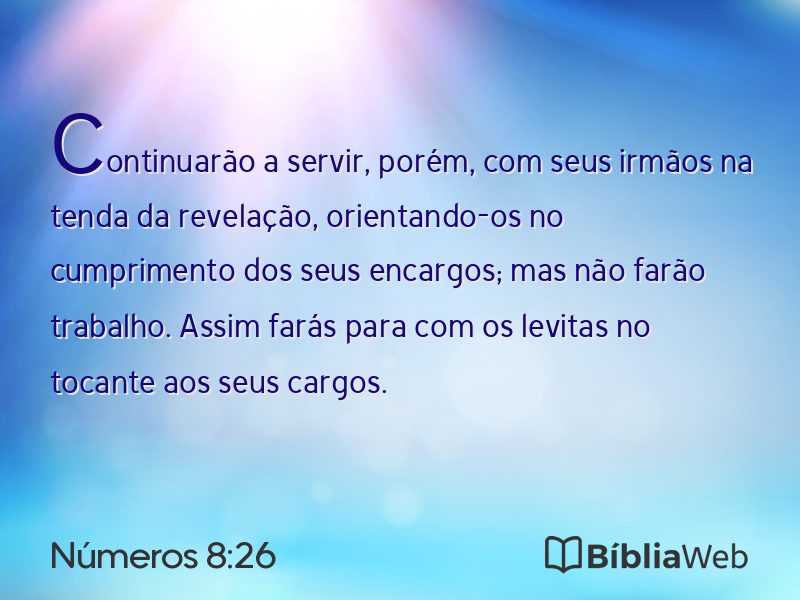 Números 8:26 em imagem para compartilhar