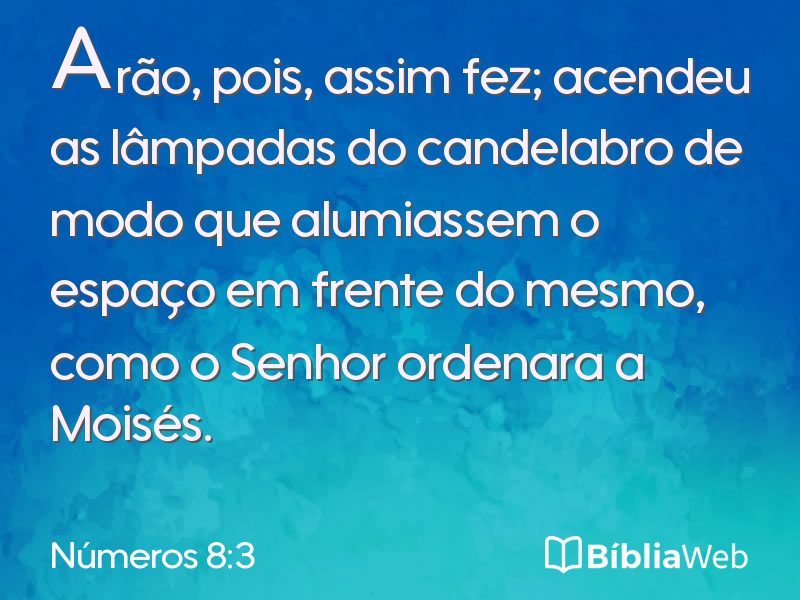 Números 8:3 em imagem para compartilhar