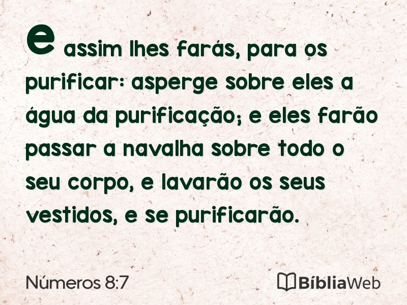 Números 8:7 em imagem para compartilhar