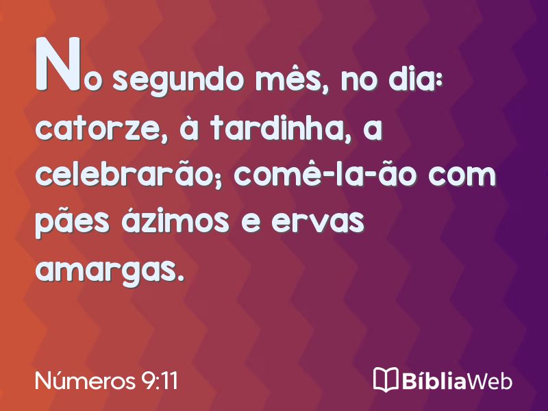 Números 9:11 em imagem para compartilhar