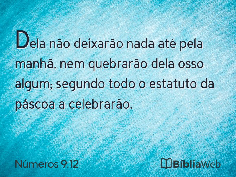 Números 9:12 em imagem para compartilhar