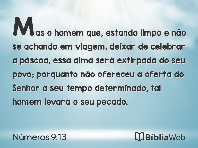 Números 9:13 em imagem para compartilhar