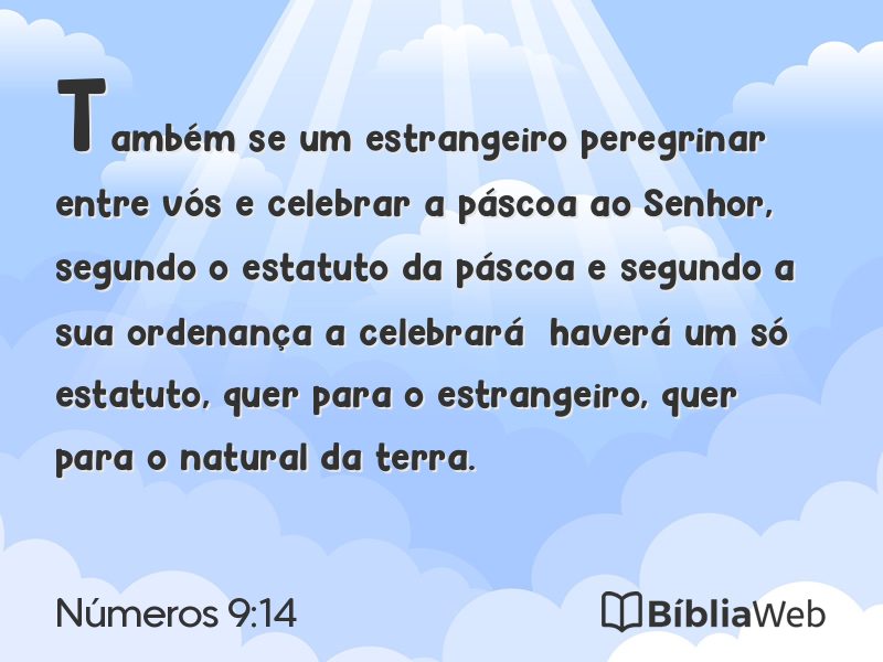 Números 9:14 em imagem para compartilhar