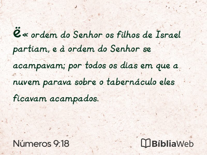 Números 9:18 em imagem para compartilhar
