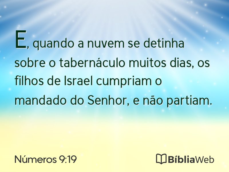 Números 9:19 em imagem para compartilhar