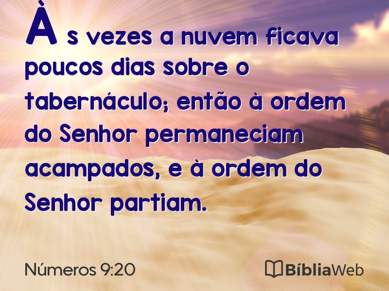 Números 9:20 em imagem para compartilhar