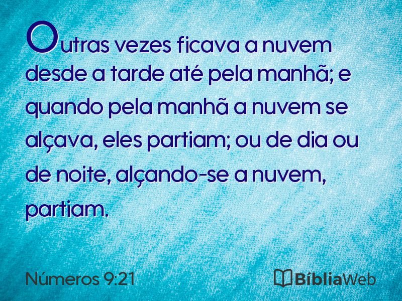 Números 9:21 em imagem para compartilhar