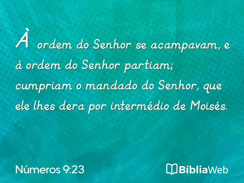 Números 9:23 em imagem para compartilhar