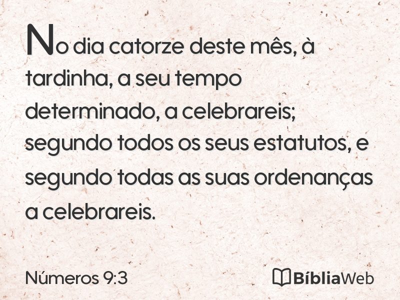 Números 9:3 em imagem para compartilhar