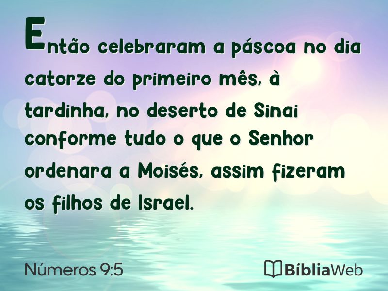 Números 9:5 em imagem para compartilhar
