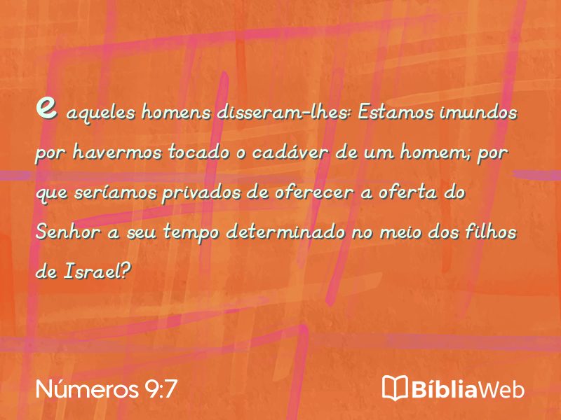 Números 9:7 em imagem para compartilhar
