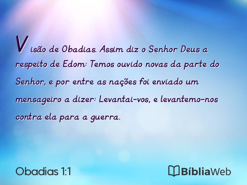 Obadias 1:1 em imagem para compartilhar