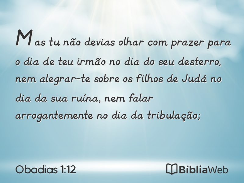 Obadias 1:12 em imagem para compartilhar