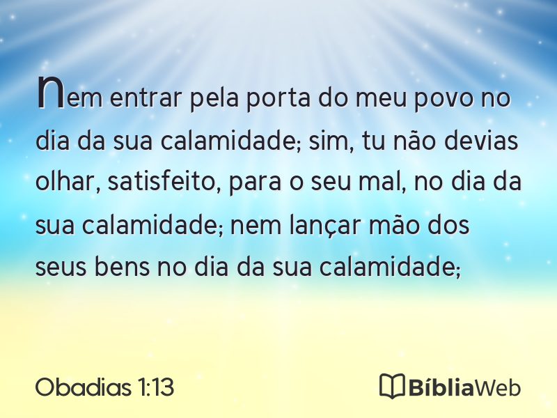 Obadias 1:13 em imagem para compartilhar