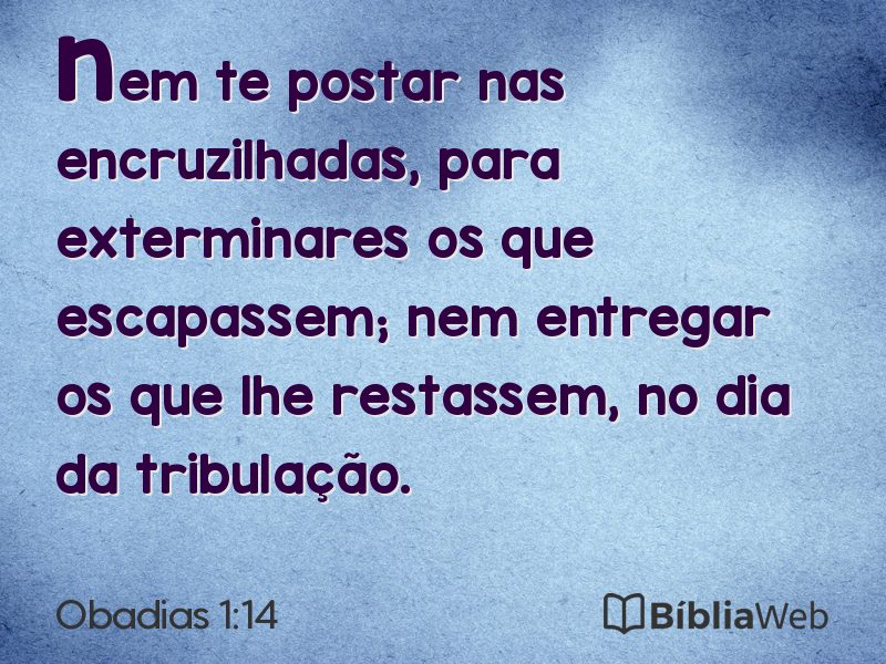 Obadias 1:14 em imagem para compartilhar