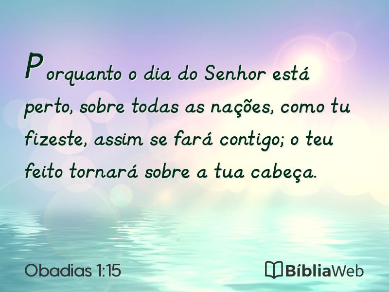 Obadias 1:15 em imagem para compartilhar