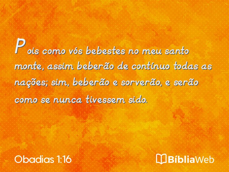 Obadias 1:16 em imagem para compartilhar