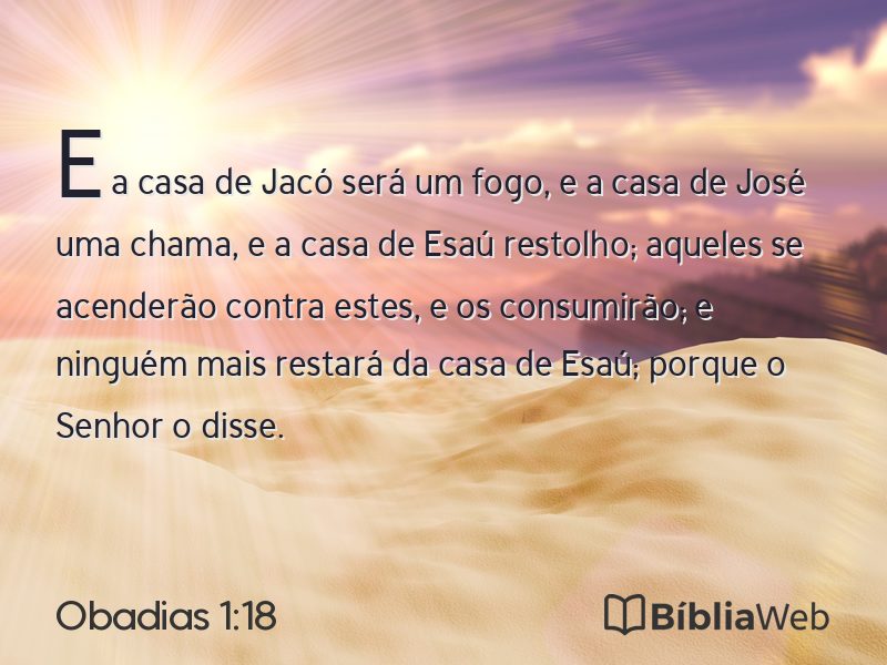 Obadias 1:18 em imagem para compartilhar