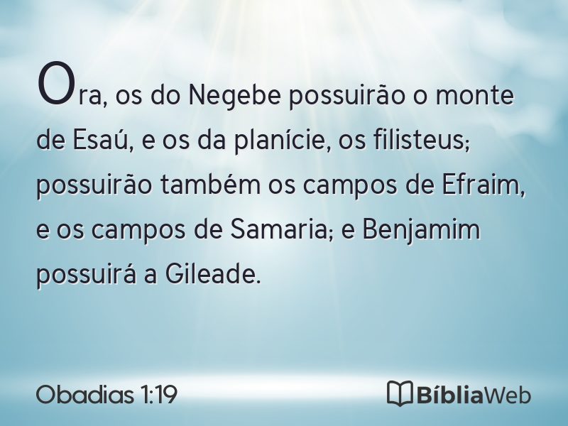 Obadias 1:19 em imagem para compartilhar