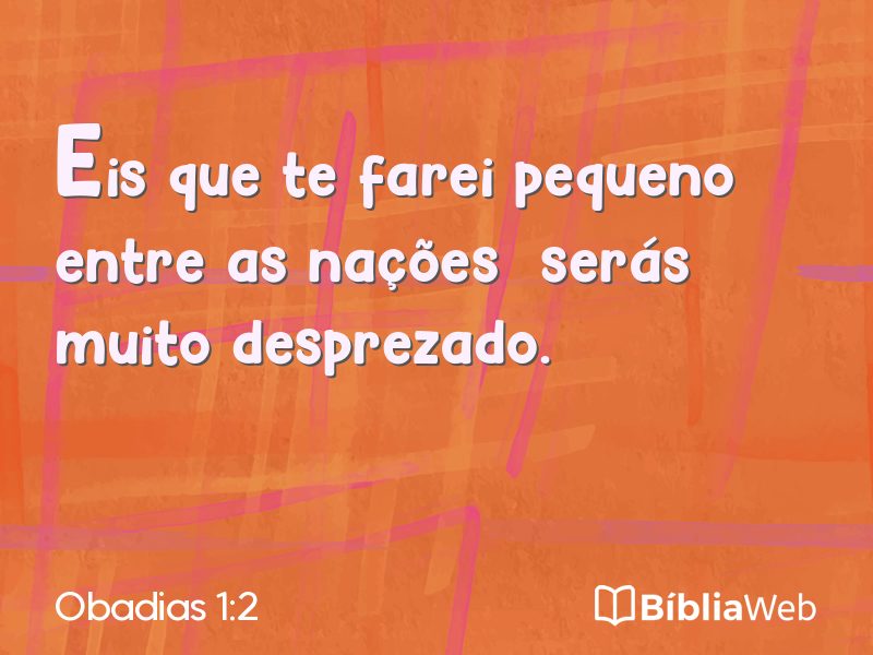 Obadias 1:2 em imagem para compartilhar