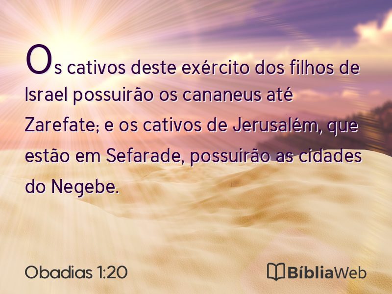 Obadias 1:20 em imagem para compartilhar