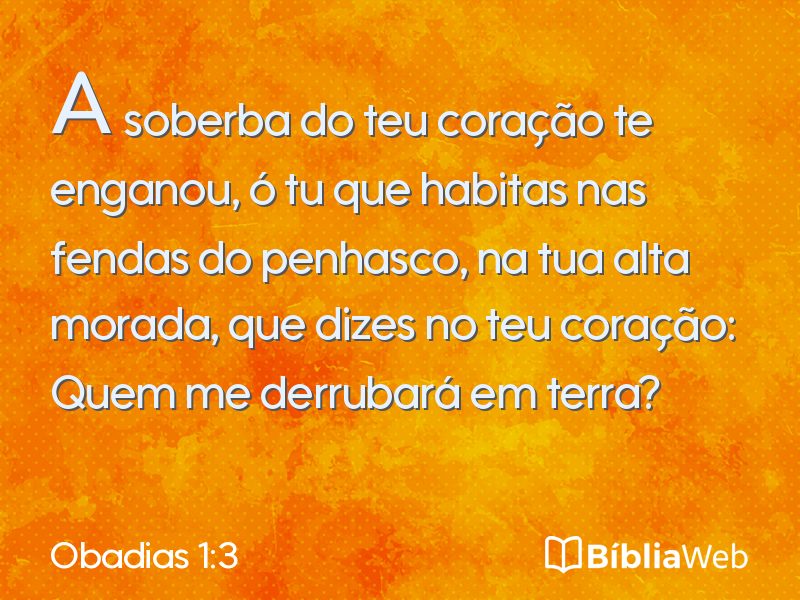 Obadias 1:3 em imagem para compartilhar