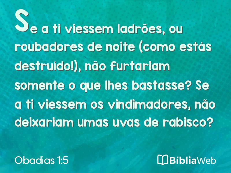 Obadias 1:5 em imagem para compartilhar