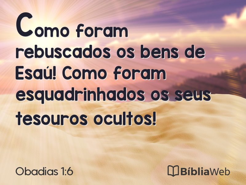 Obadias 1:6 em imagem para compartilhar
