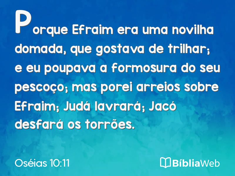 Oséias 10:11 em imagem para compartilhar