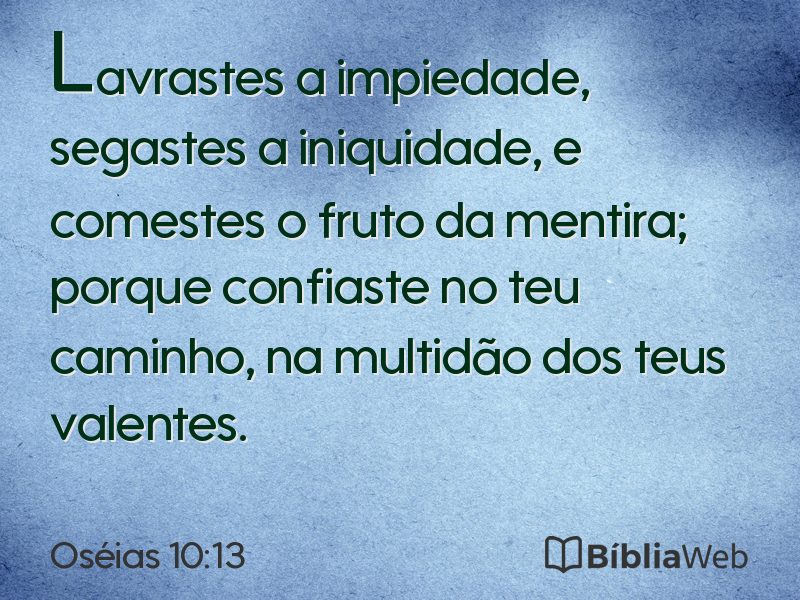 Oséias 10:13 em imagem para compartilhar