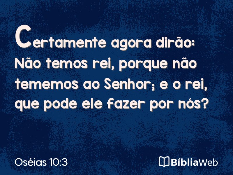Oséias 10:3 em imagem para compartilhar