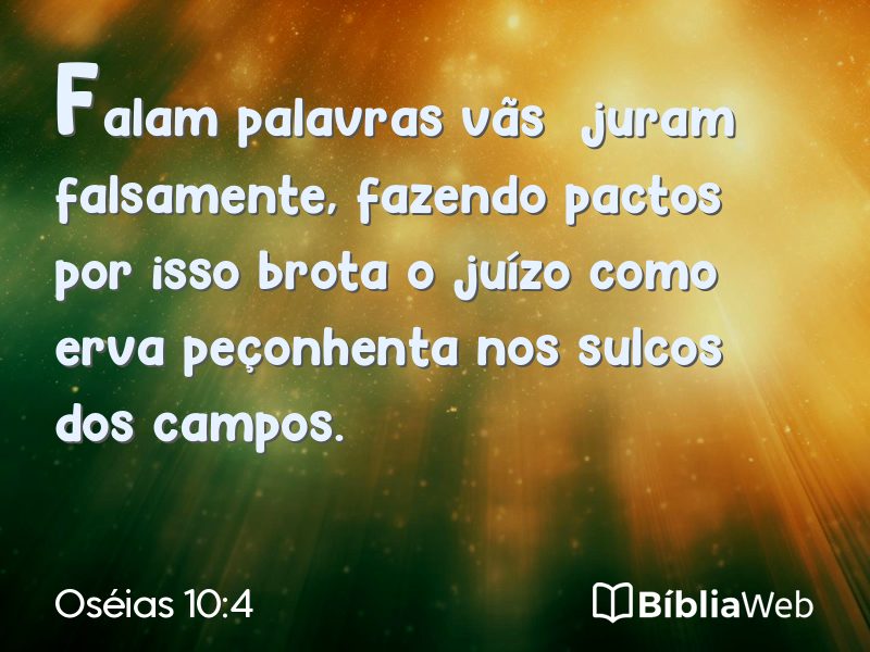 Oséias 10:4 em imagem para compartilhar