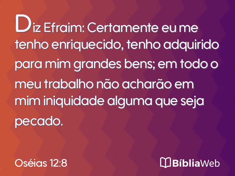 Oséias 12:8 em imagem para compartilhar