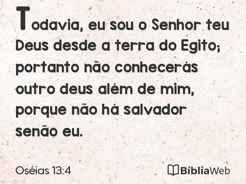 Oséias 13:4 em imagem para compartilhar