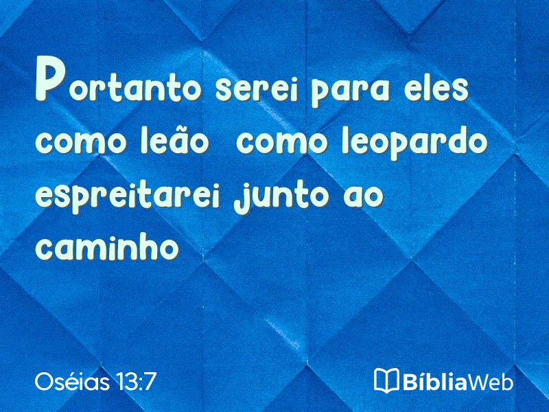Oséias 13:7 em imagem para compartilhar
