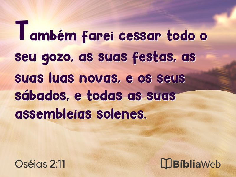 Oséias 2:11 em imagem para compartilhar