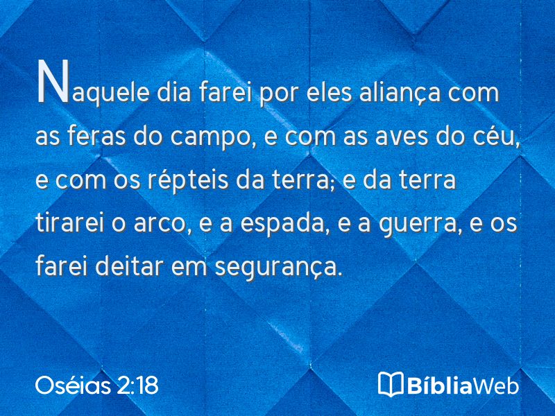 Oséias 2:18 em imagem para compartilhar